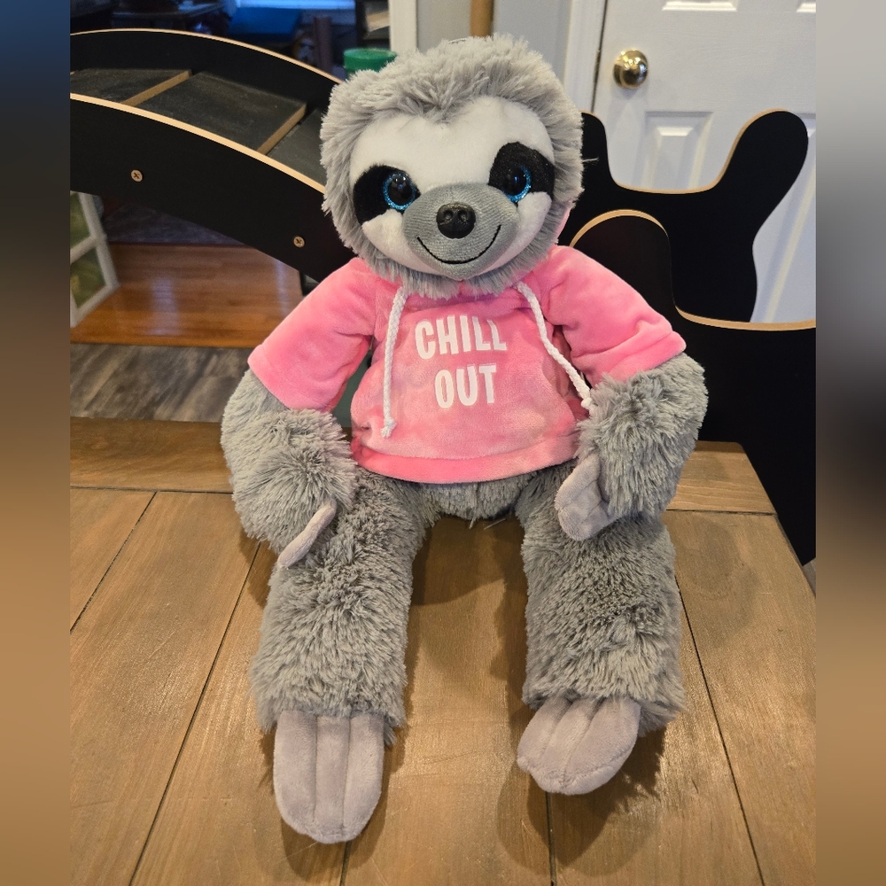 Gray and Pink Large Chill Out Sloth Plush Toy